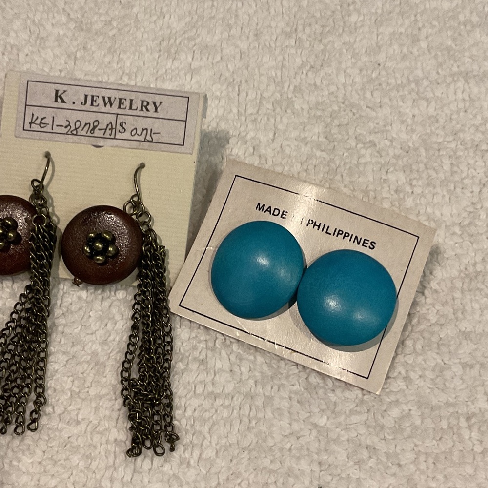 Brown And Silver Dangle Earrings - image 4